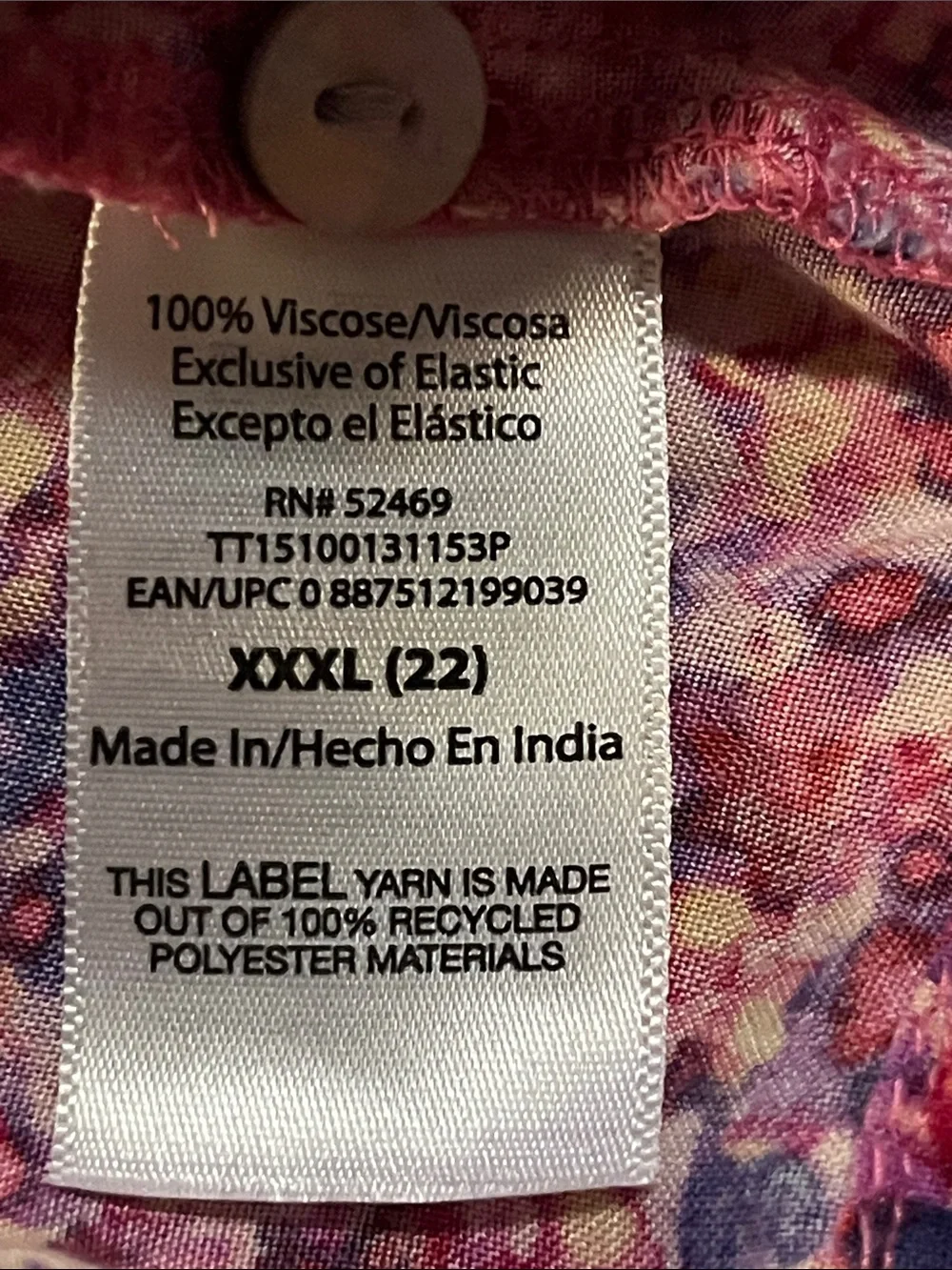 Time and Tru Pink Multicolor Floral Peasant Blouse
